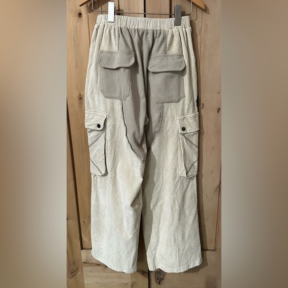 POL Wide Leg Cargo Pants Brown Beige Boho Elastic Waist Size NWOT - Picture 7 of 9